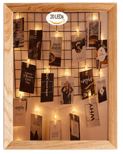 20 Led Photos Clips String Lights 10ft Warm White